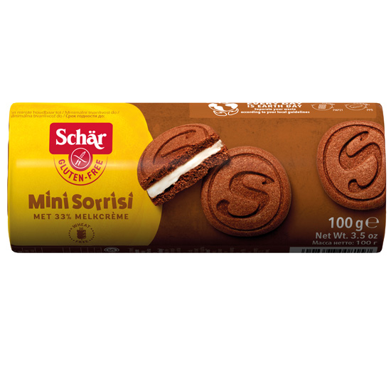 Μπισκότα 'Mini Sorrisi' με κρέμα χωρίς γλουτένη (100γρ)